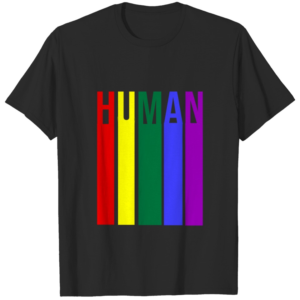 Human Flag Lgbt Gay Pride Bi Trans Transgender Tee T-Shirt