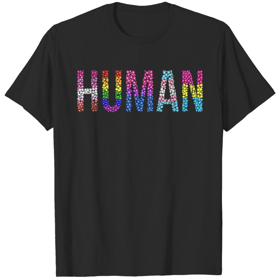 Human Flag Lgbt Gay Pride Transgender Print Design T-Shirt