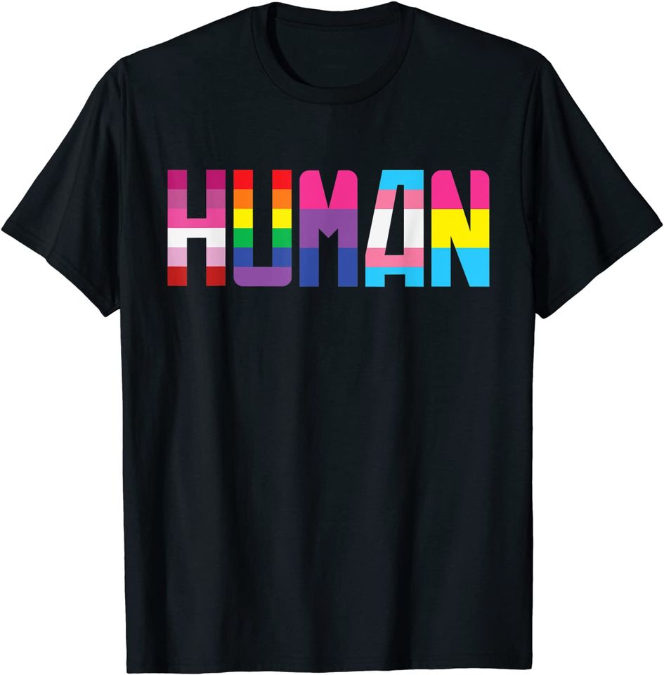 Human Lgbt Flag Gay Pride Month Rainbow T-Shirt