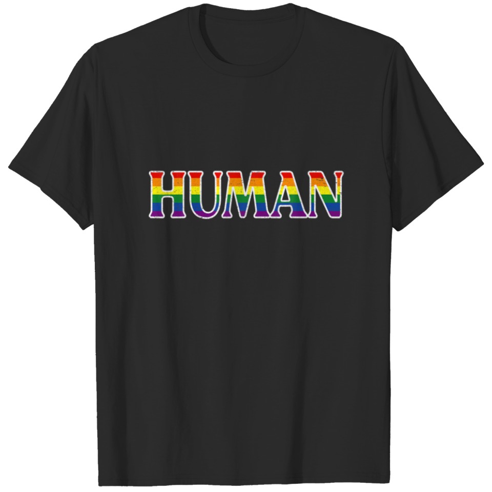 Human Lgbt Flag Gay Pride Retro Vintage Human Mask T-Shirt