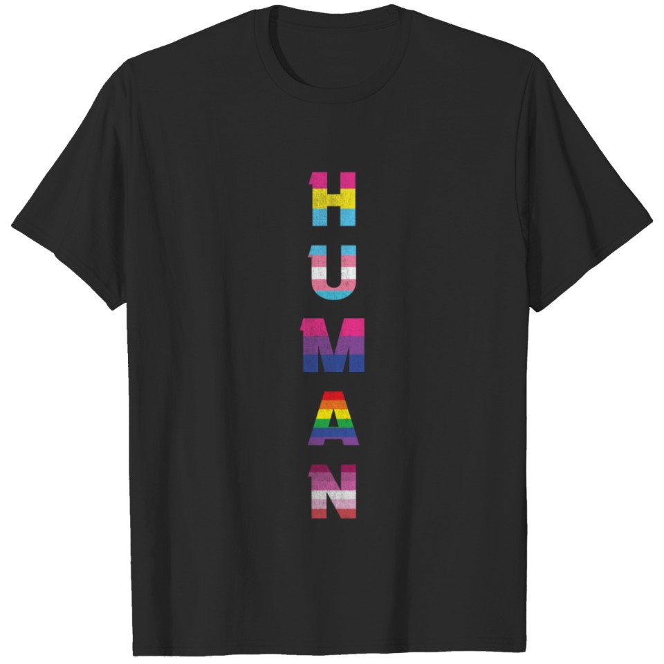 Human Rainbow Flag Gay Pride Lgbt Pride Month T-Shirt