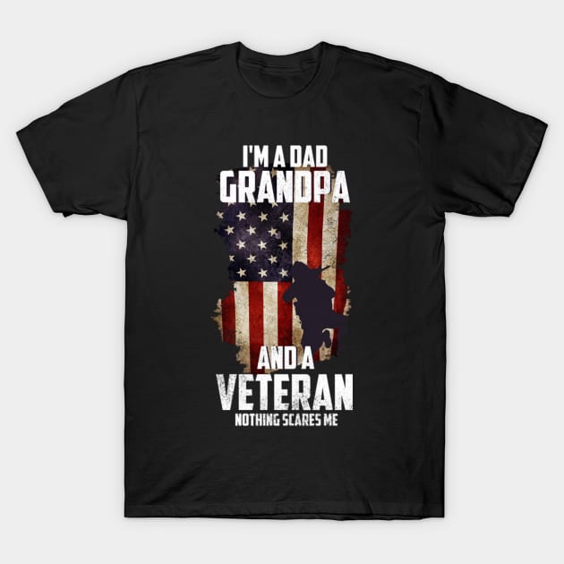 I Am A Dad Grandpa And A Veteran Nothing Scares Me Usa T-Shirt July 4Th Tshirt, July 4Th Tee, Independence Premium Shirt