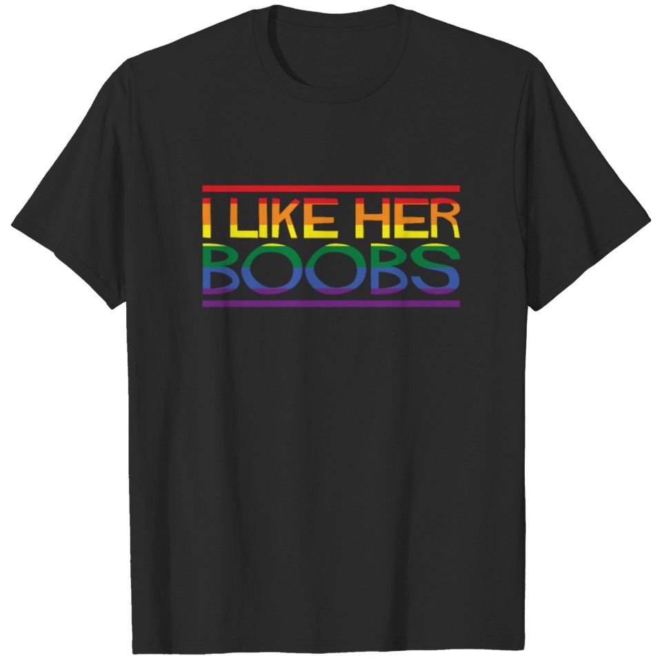 I Like Her Boobs Matching Couples Lgbt T-Shirt