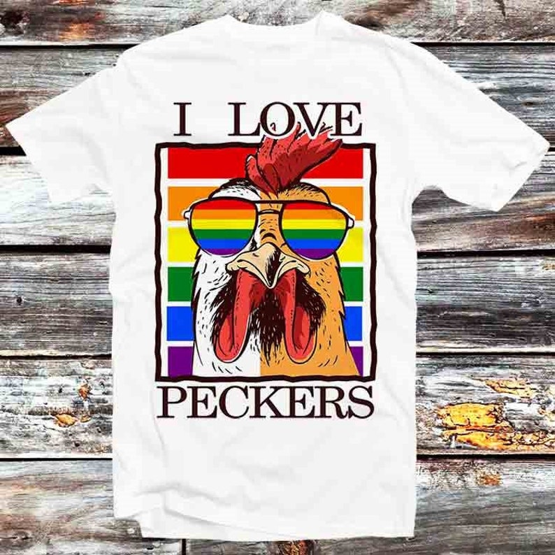 I Love Peckers Shirt, Rainbow Tee