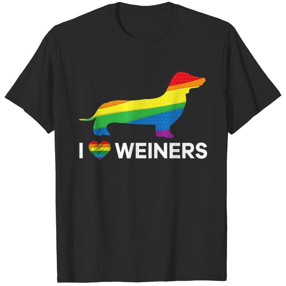 I Love Weiners Dachshund Lgbt Gay Lesbian Pride T T-Shirt