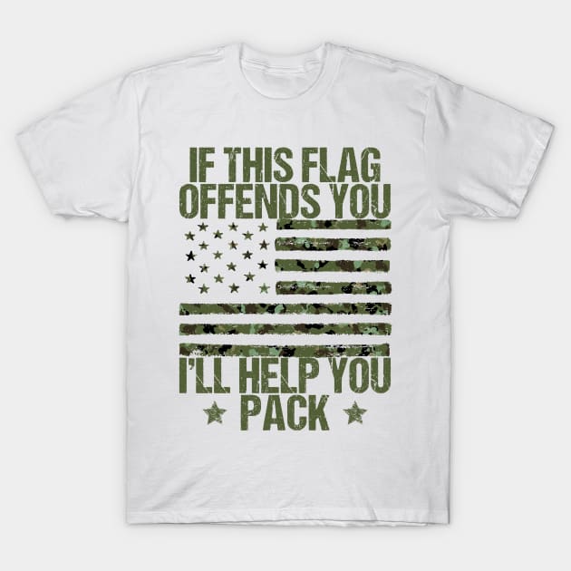 If This Flag Offends You Ill Help You Pack Veteran American T-Shirt July 4Th Tshirt, July 4Th Tee, Independence Premium Shirt