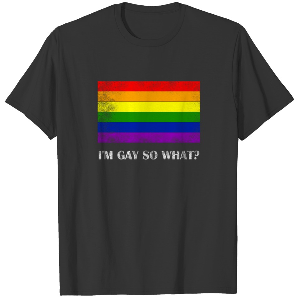 I'M Gay So What Rainbow Flag Grunge Lgbt T Shirts