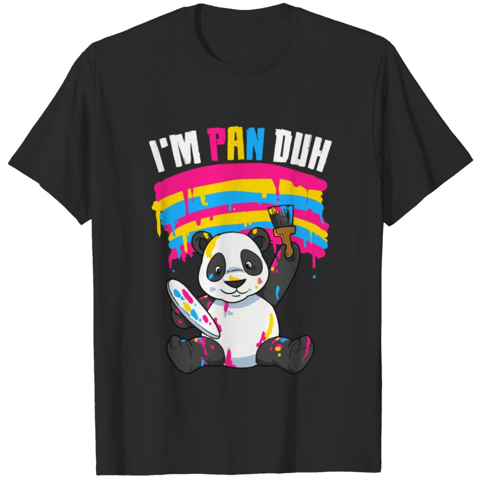 I'M Pan Duh Panda Pansexual Pride Flag Lgbt T-Shirt