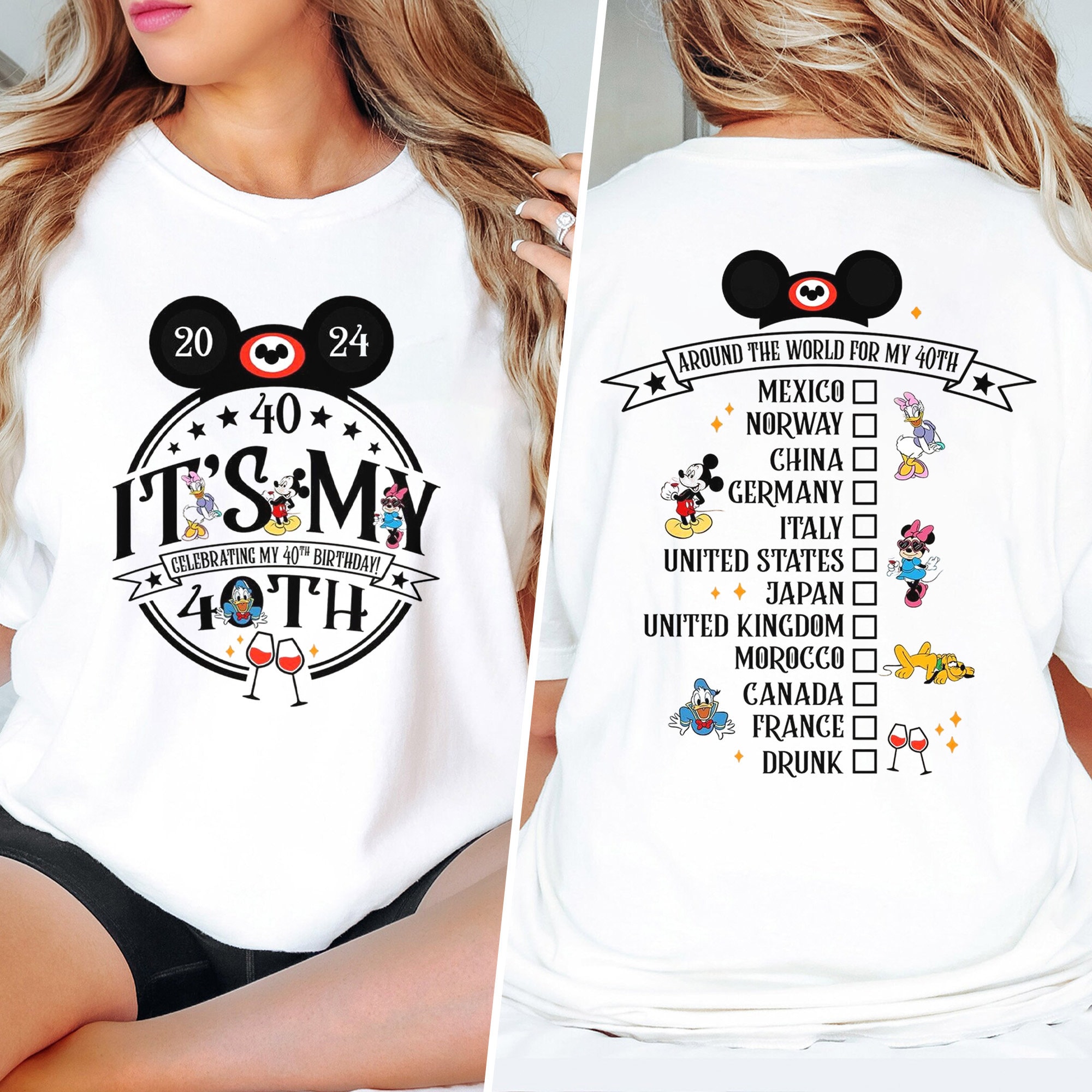 Its My 40Th Birthday Shirt, Epcot Drinking Around The World Birthday Tee