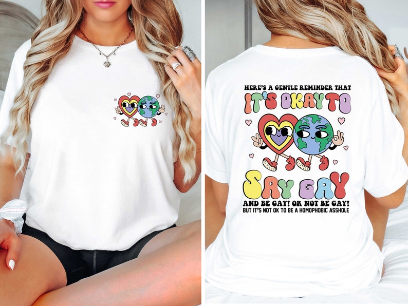 Its Ok To Say Gay Shirt, Floral LGBT Shirt, Tran Kids Shirt, LGBT Pride Shirt, Gay Pride Short, Human Rights Shirt, Pride Month Shirt