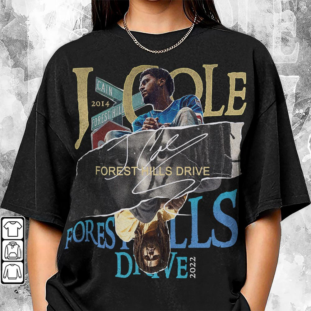 J.Cole 2014 Forest Hills Drive Album 90S Rap Music Shirt, Paper Collage Rapper Album Vintage