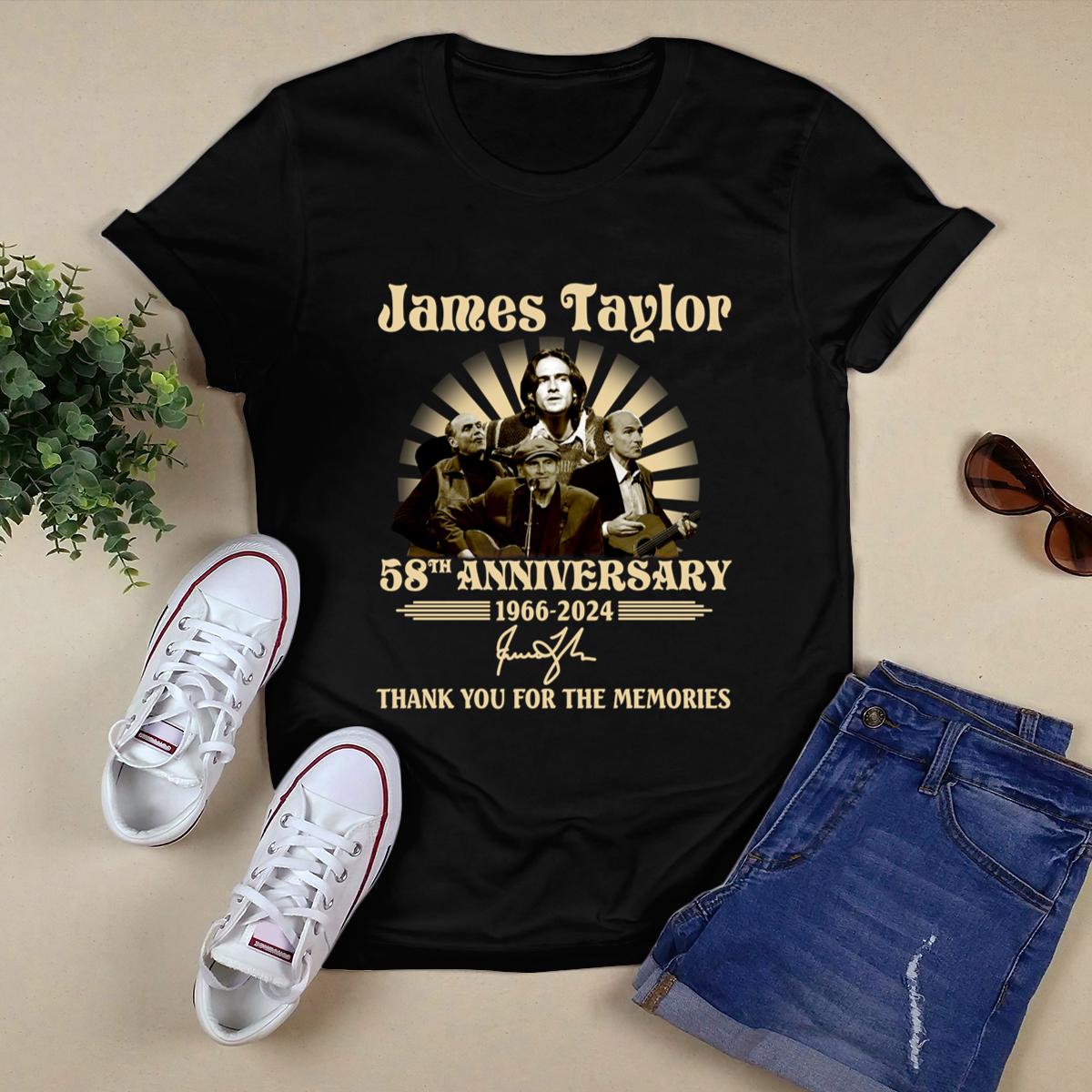 New James Taylor 58Th Anniversary 1966 2024 Signatures Shirt