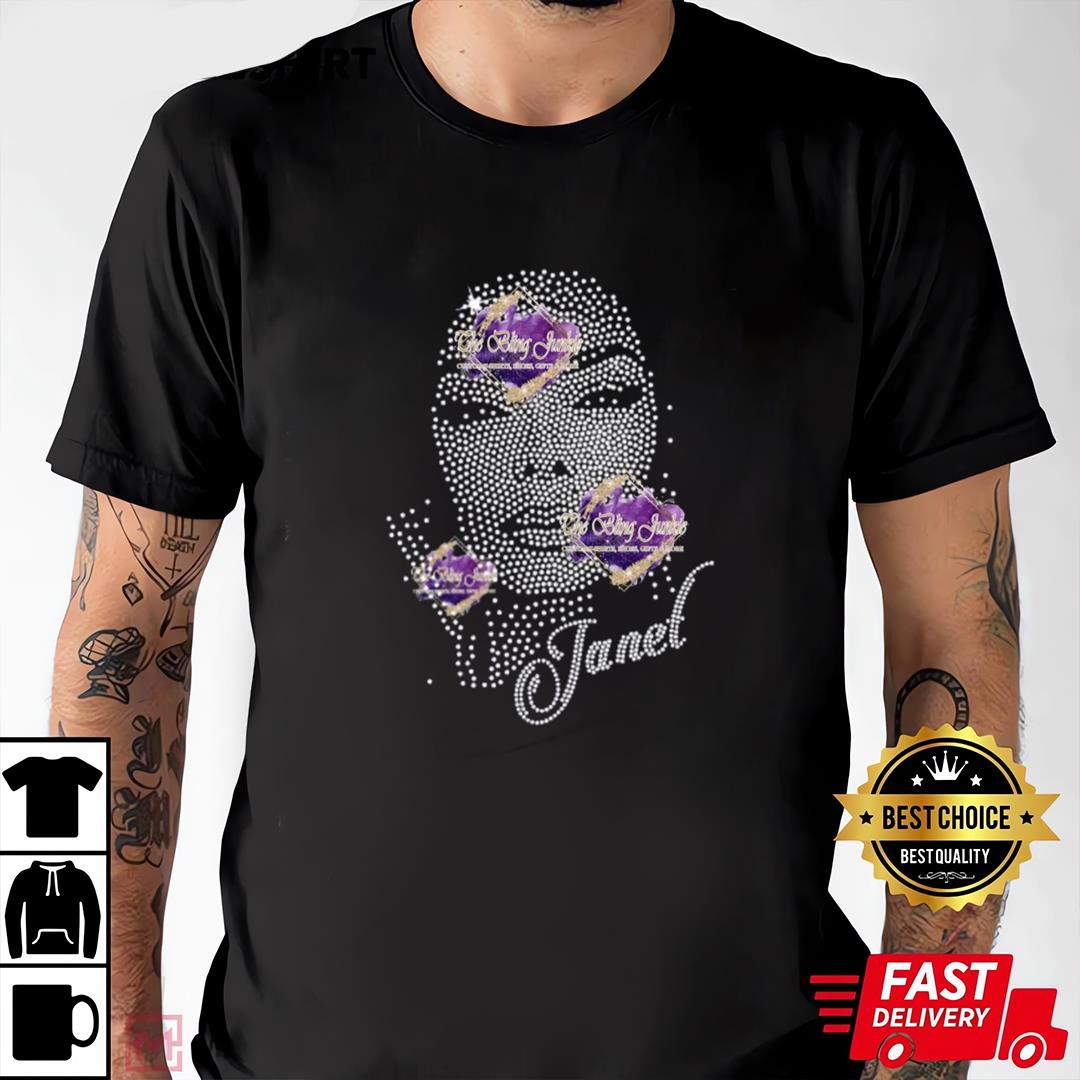 Janet Jackson Inspired Bling T-Shirt, Janet Jackson T-Shirt, Janet Jackson Rhinestone Shirt, Premium Shirt