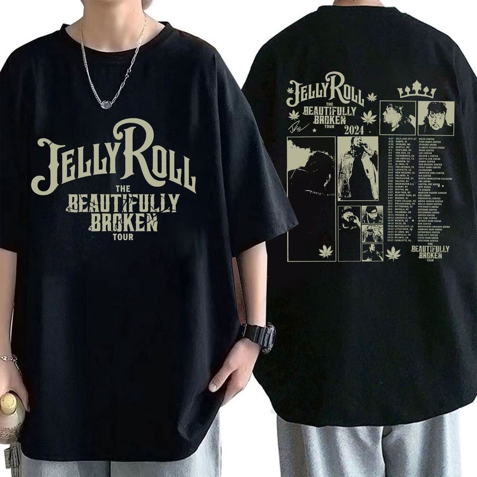 Jelly Roll The Beautifully Broken Tour 2024 2 Side Shirt, Jelly Roll 2024 Concert