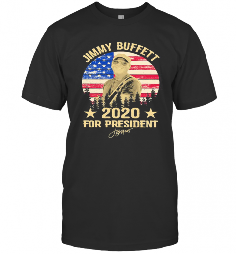 Jimmy Buffett 2020 For President Signature American Flag Independence Day Vintage T-Shirt, Premium Shirt