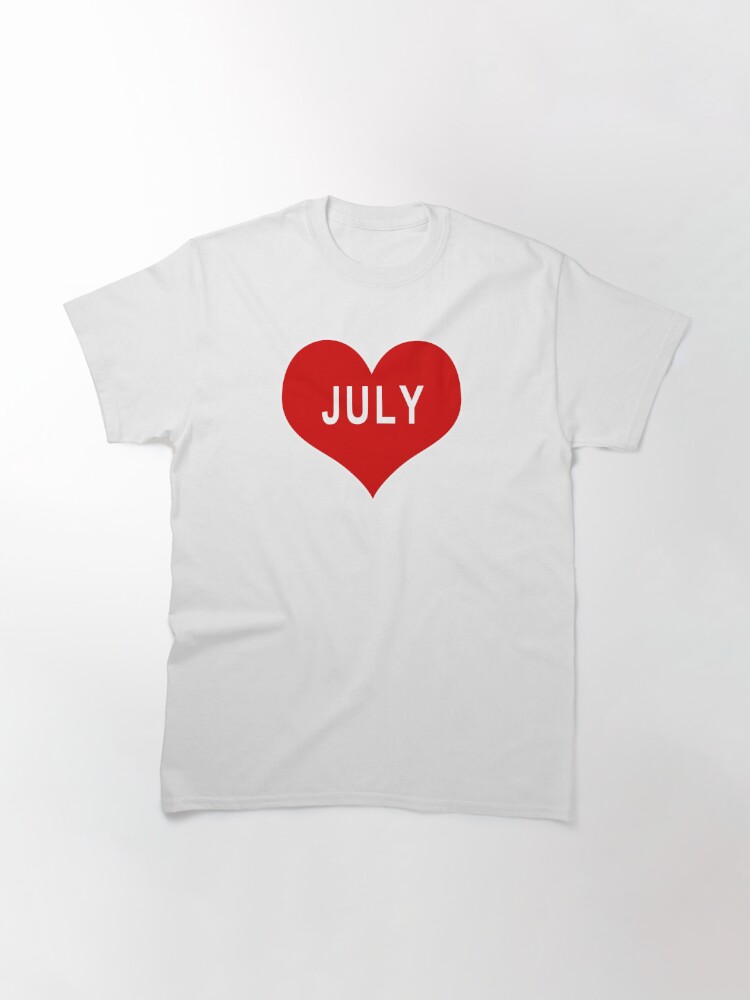 July Red Love Heart Classic T-Shirt July 4Th Tshirt, July 4Th Tee, Independence Premium Shirt