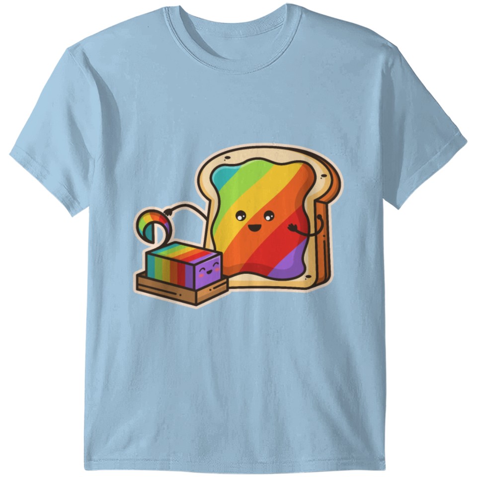 Kawaii Bread Lgbt Gay Rainbow Cheerful Gift T-Shirt