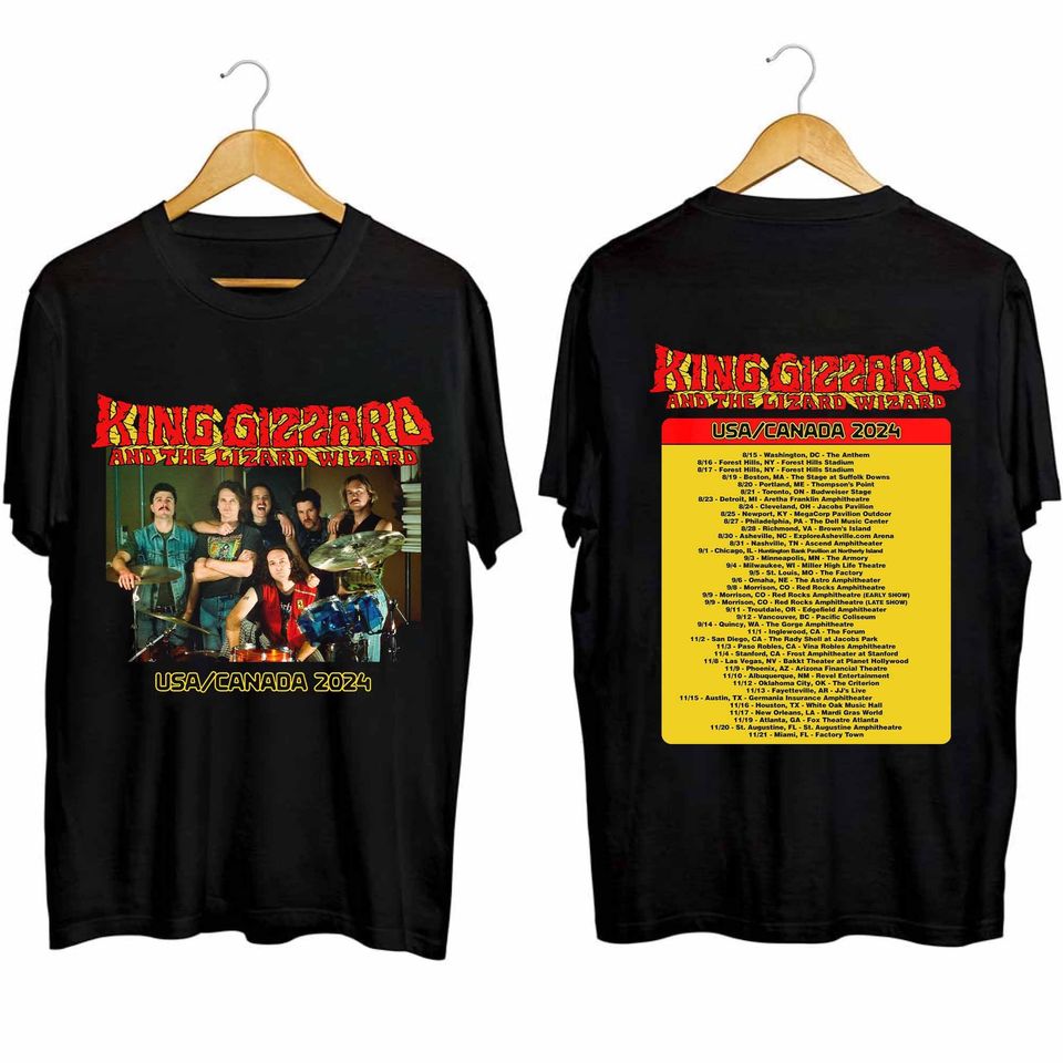 King Gizzard & The Lizard Wizard - Us Canada 2024 Tour Double Sided Shirt