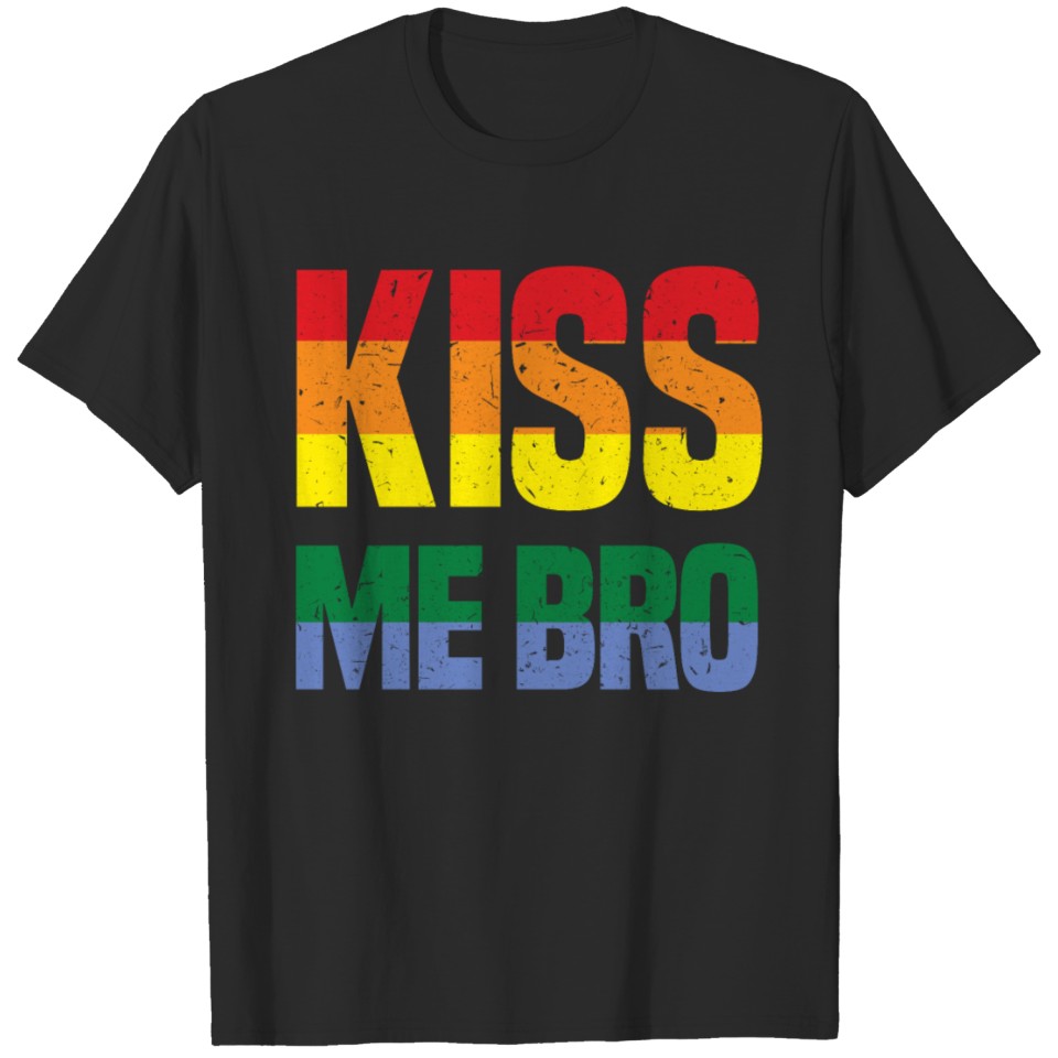 Kiss Bro Rainbow Flag Gay Pride Lgbt Pride T-Shirt