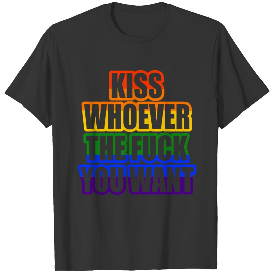 Kiss Lgbt Gay Pride Csd Tolerance Love Rainbow T Shirts