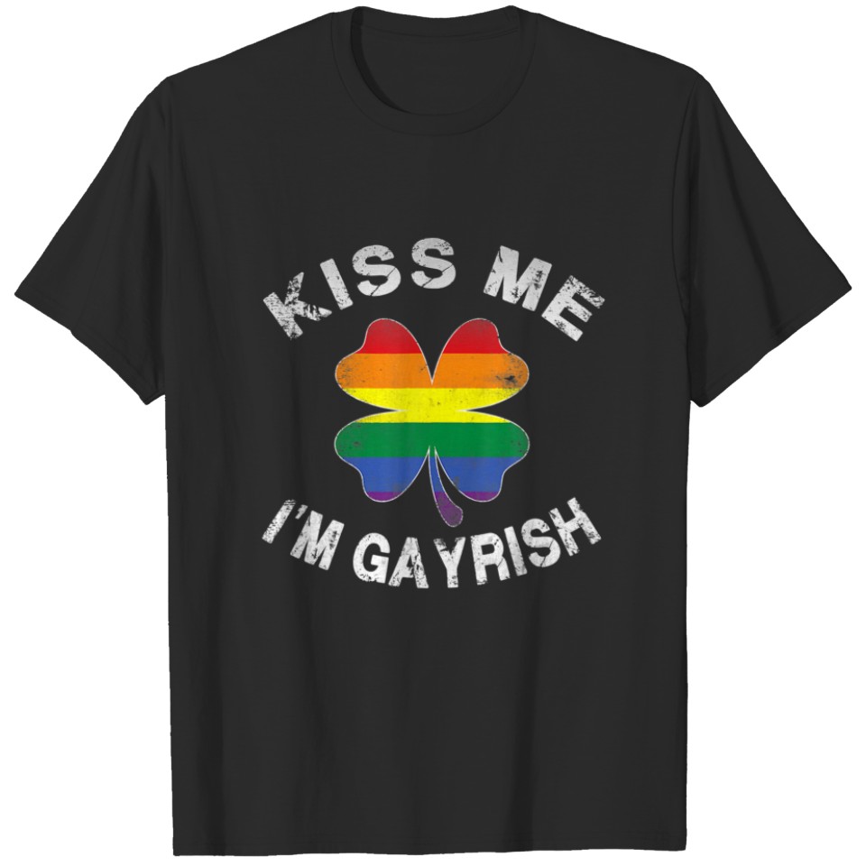 Kiss Me I'M Gayrish St. Patrick'S Day Gay Lgbt Pri T-Shirt