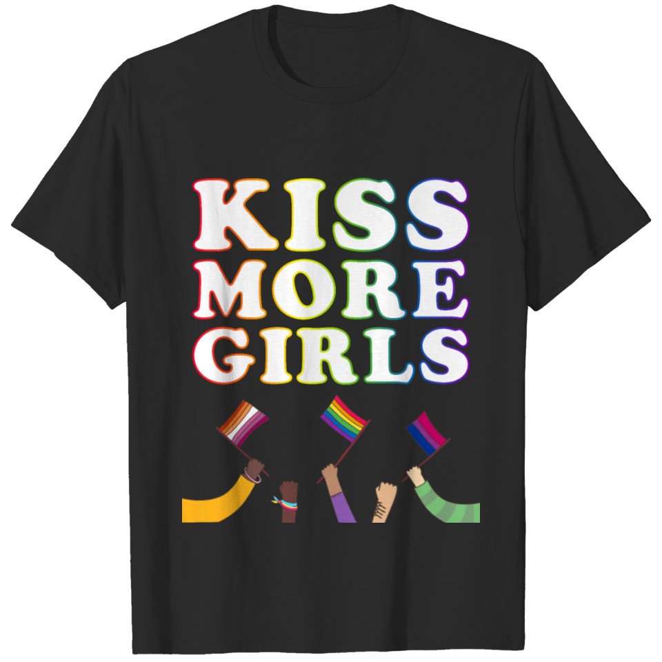 Kiss More Girls Lesbian Lgbt Gay Homosexuality T-Shirt