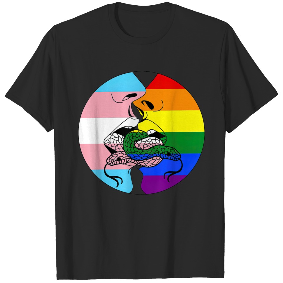 Kissing Faces Lgbt Gay Pride Snakes Transgender T-Shirt