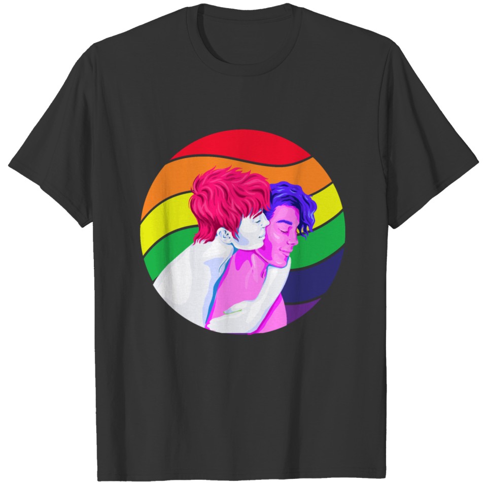 Kissing Men Lgbt Csd Pride Flag T Shirts