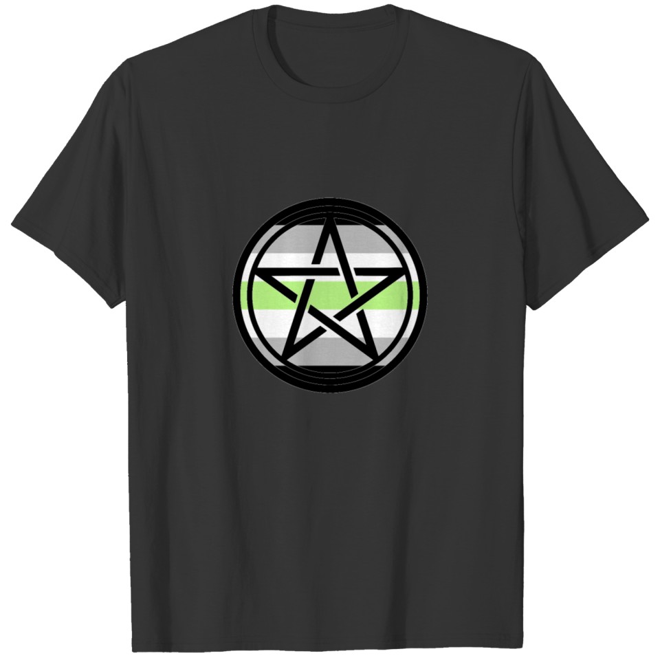 Large Print Pentacle Lgbt Flag Agender T Shirts