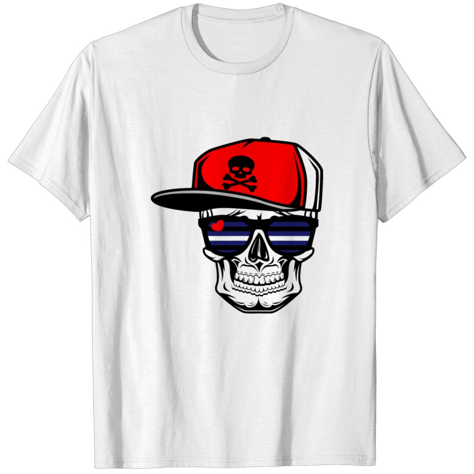 Leather Skull Lgbt Gay Pride Old School Fetish T-Shirt