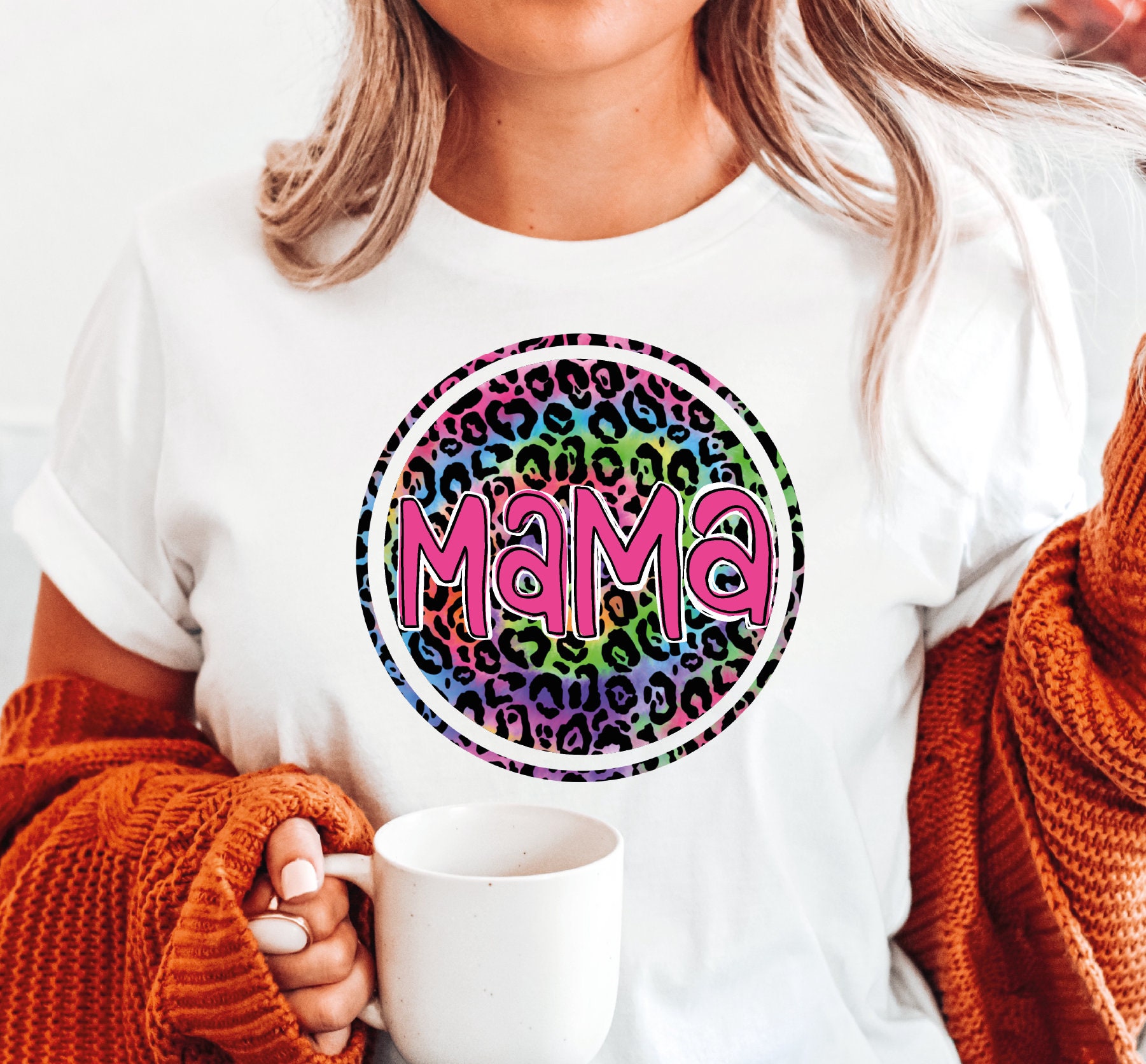 Leopard Mama Shirt, Mom Shirt, Mama T- Shirt, Premium Tee