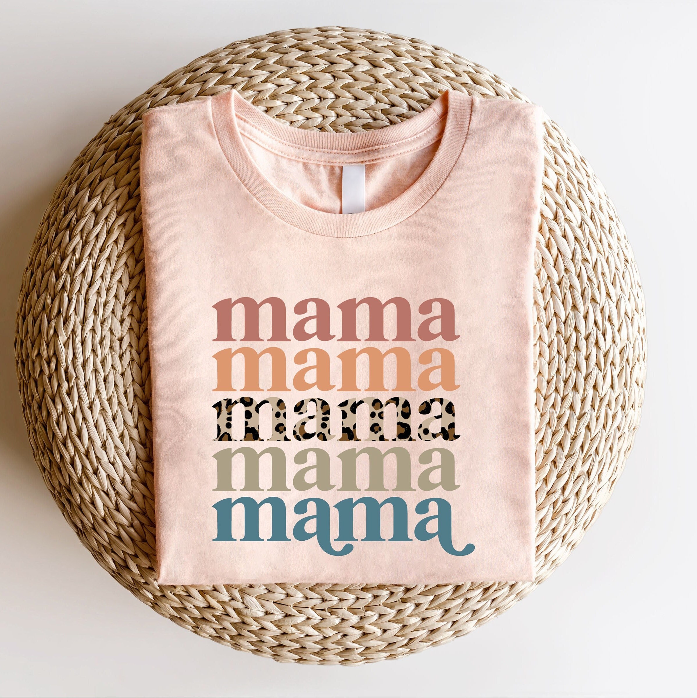 Leopard Mama Shirt, Mom Shirt, Mama T- Shirt, Premium TShirt