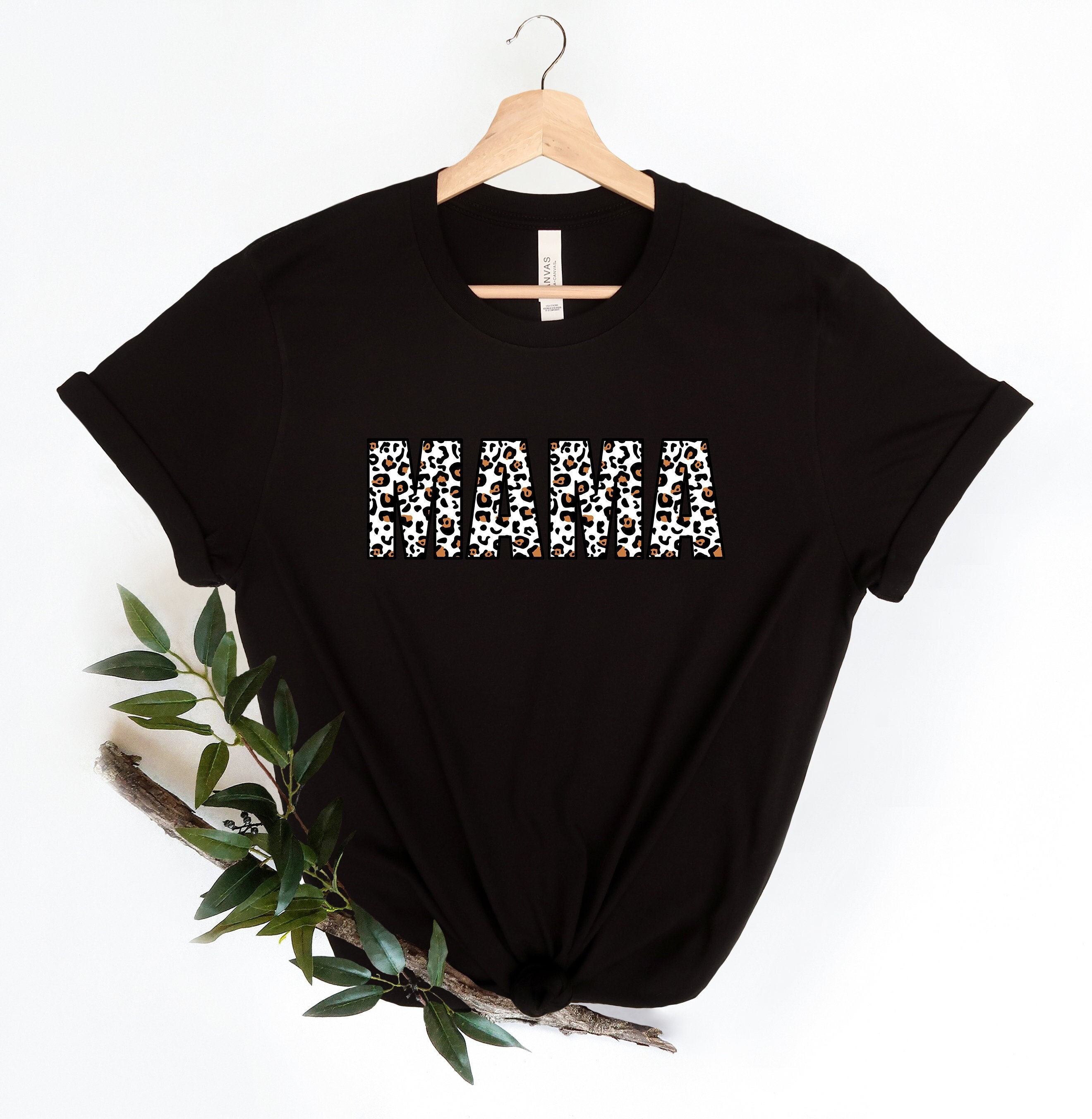 Leopard Mama T-Shirt, Mom Shirt, Mama Shirt, Premium Shirt