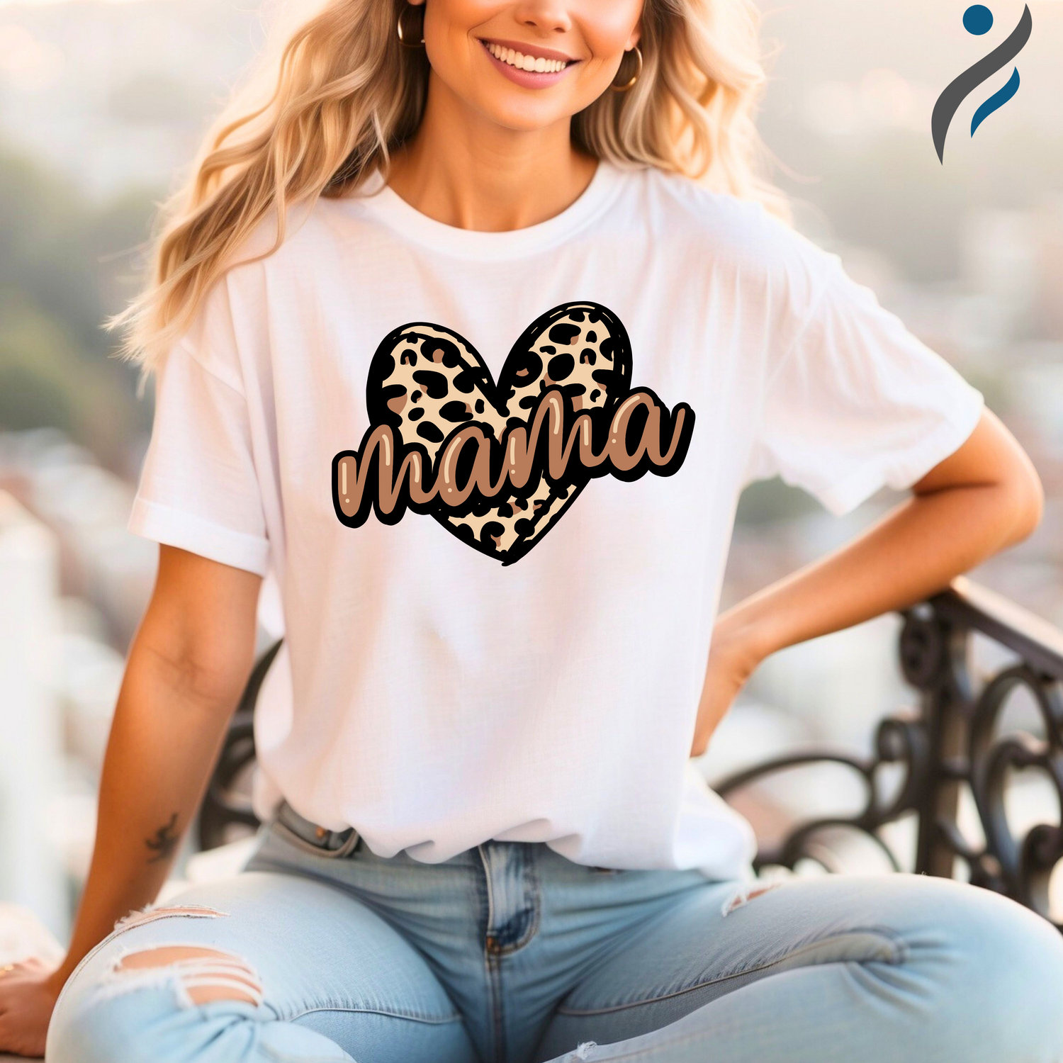 Leopard Mama With Leopard Heart Shirt, Mom Shirt, Mama Shirt, Mother's Day Shirt, Shirt For Mom
