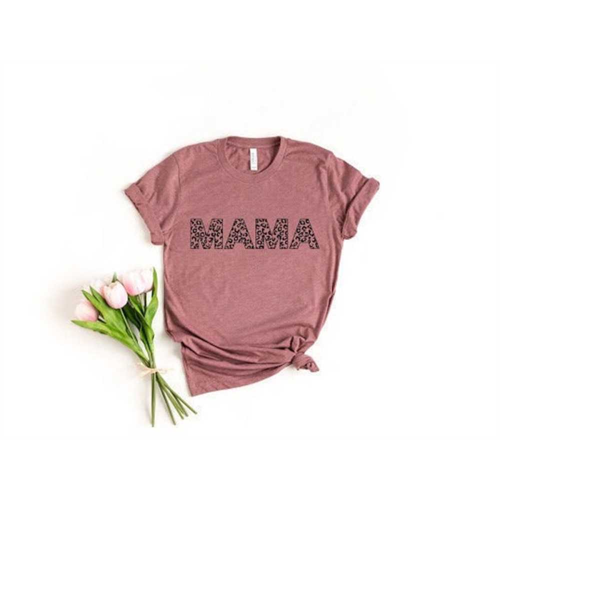 Leopard Print Mama Shirt, Mom Shirt, Mama Tee, Premium Tee