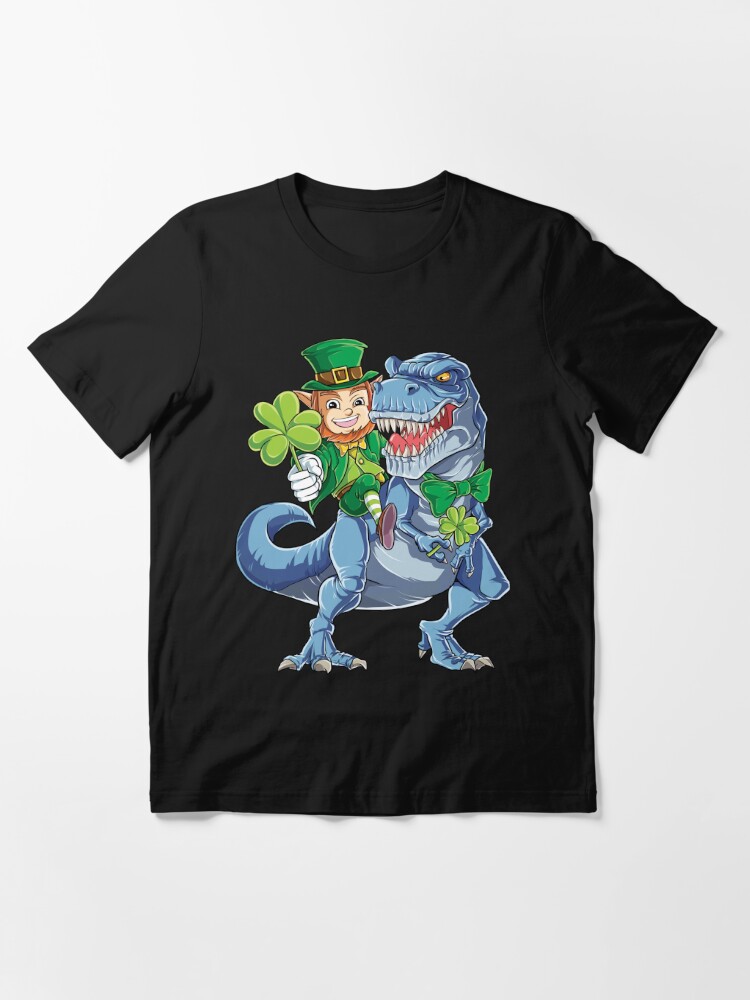 Leprechaun Riding Dinosaur T Shirt T Rex St Patricks Day Tee Essential T-Shirt