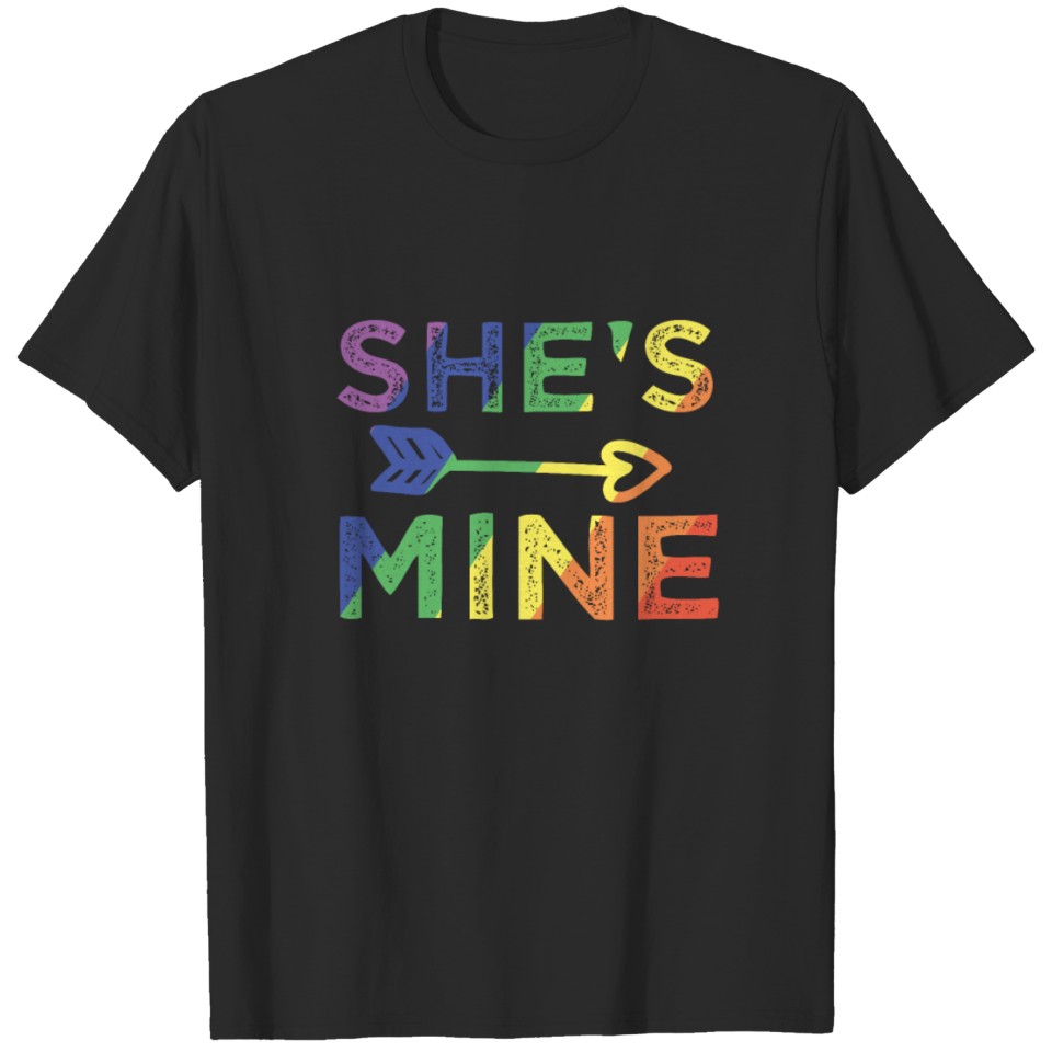 Lesbian Couple Gift She'S Mine Matching Lgbt T-Shirt