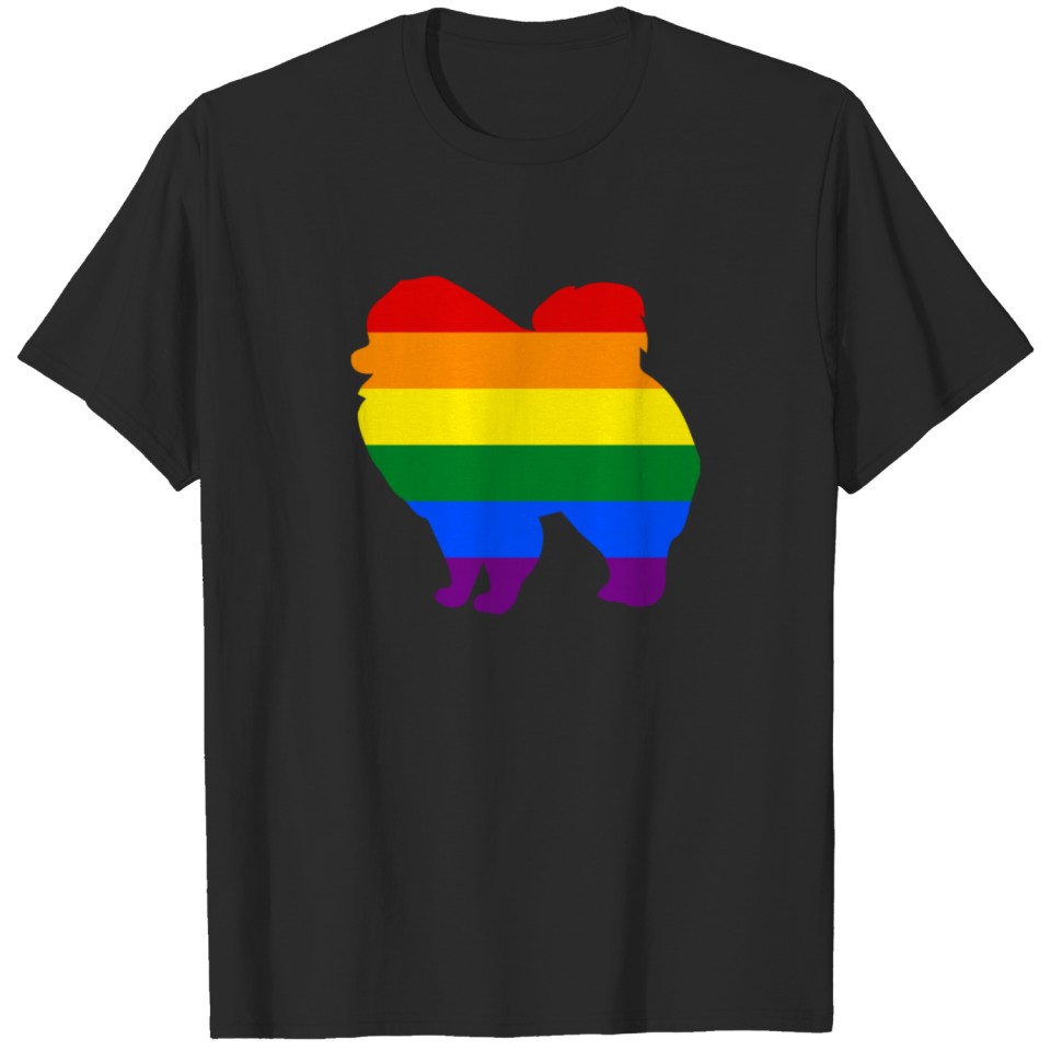 Lesbian Mom Pomeranian Rainbow Lgbt Flag T-Shirt