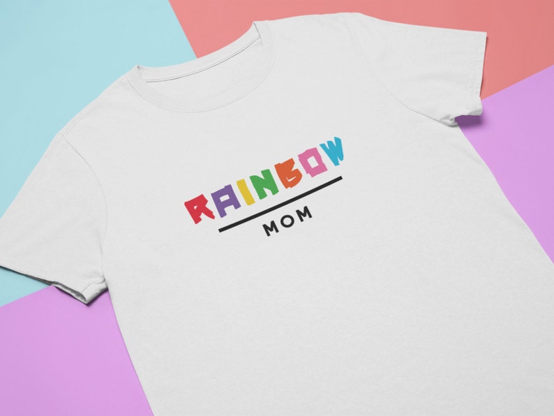 Lesbian Mom Shirt | Rainbow Mom 2 Moms Queer Mom LGBT Pride Mother's Day T-Shirt