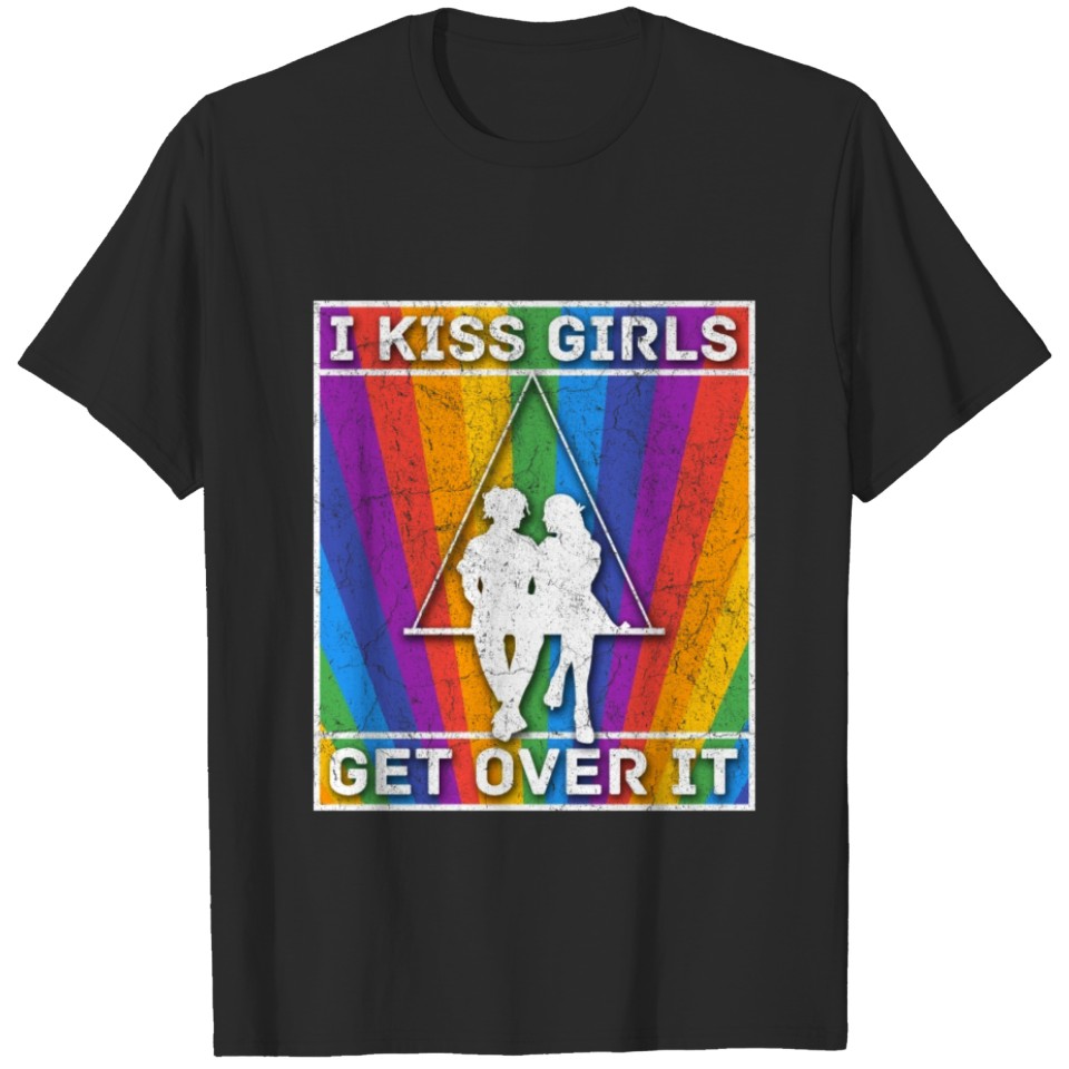 Lesbian Pride Lgbt Gay Bisexual Women Kiss Girls T-Shirt