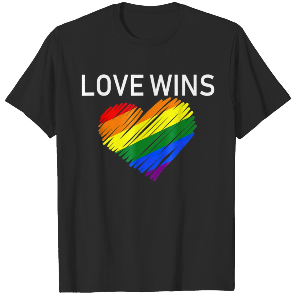 Lgbt 2018 Love Wins Gay Pride Rainbow Flag T T-Shirt