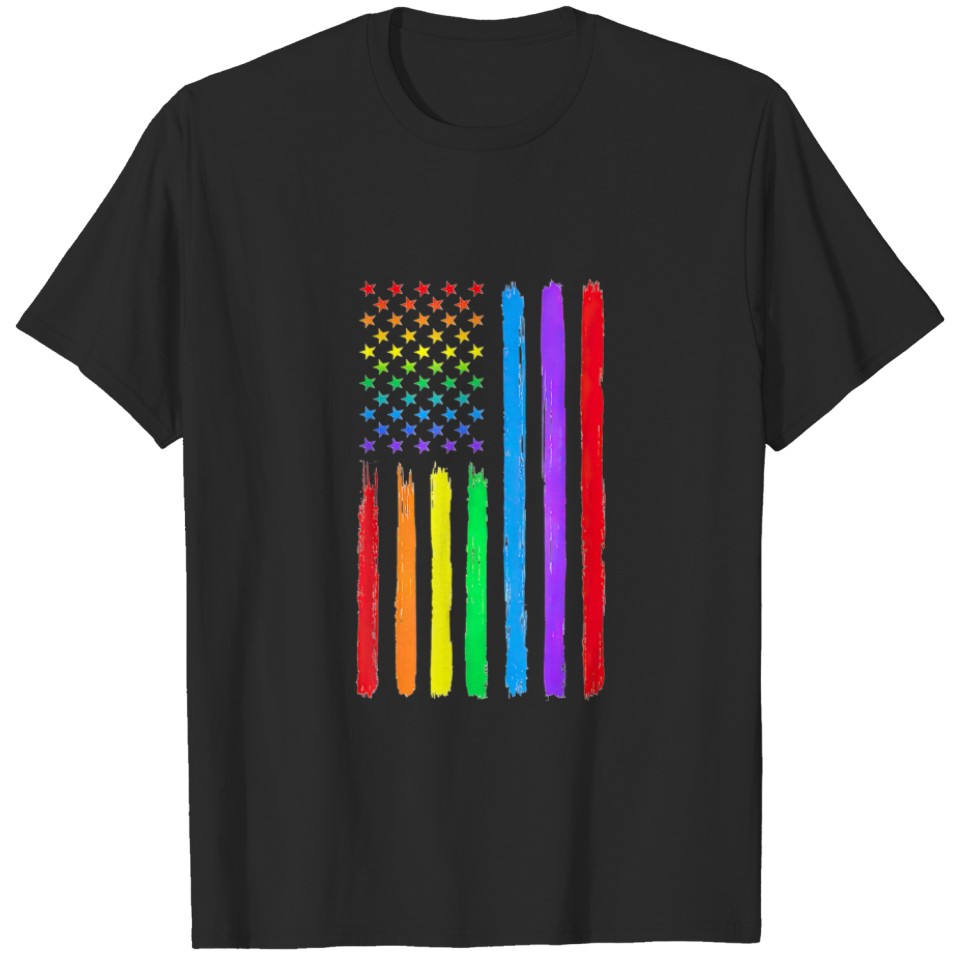 Lgbt American Flag Pride Rainbow Gay Lesbian Bisex T-Shirt