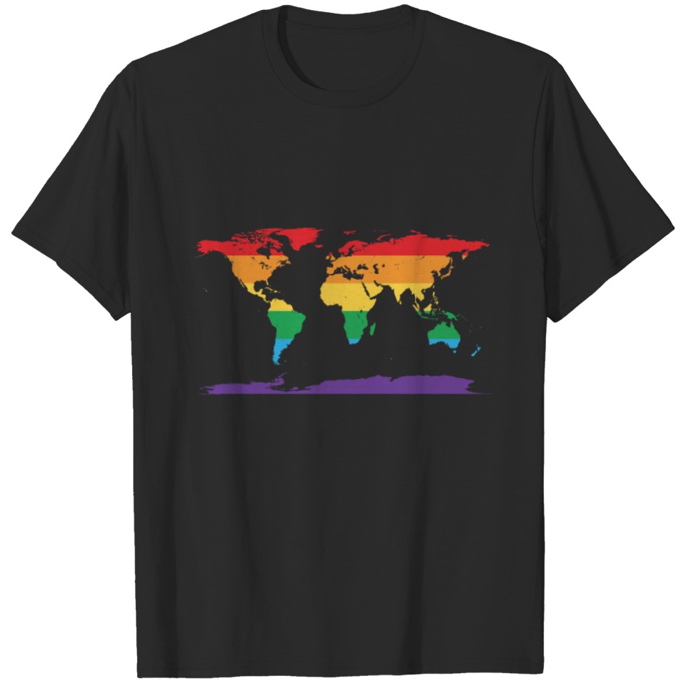 Lgbt Awareness T-Shirt World Map Support Equality T-Shirt