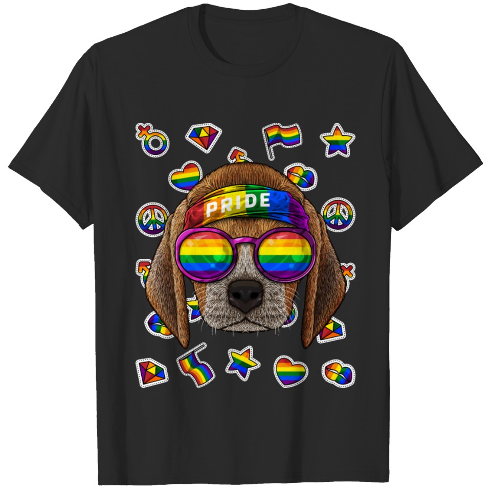 Lgbt Beagle Gay Pride Month Dog Rainbow Lesbian T-Shirt