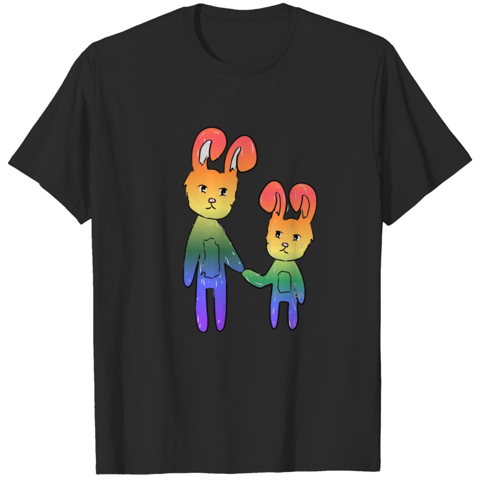 Lgbt Bunnies Rainbeans Human Rights Siblings T-Shirt