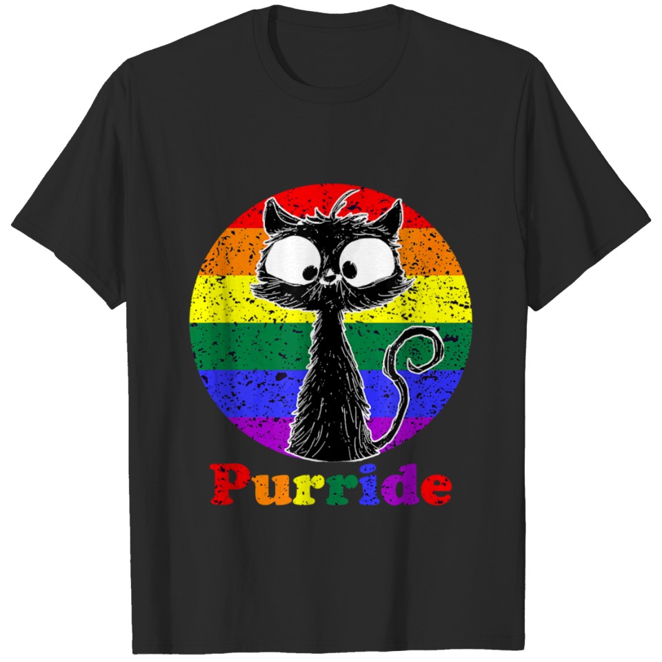 Lgbt Cat Lovers Purride Flag Gay Pride Month Lgbtq T-Shirt