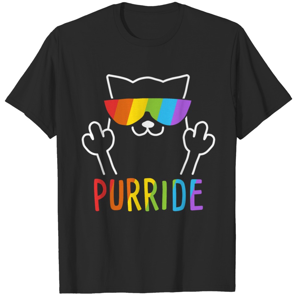 Lgbt Cat Purride Lesbian Gay Pride T-Shirt