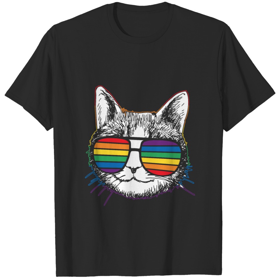 Lgbt Cat Sunglasses T-Shirt