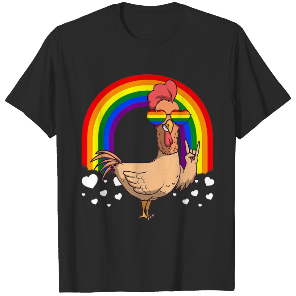 Lgbt Chicken Dog Gay Pride Rainbow Lgbtq Cute Gift T-Shirt