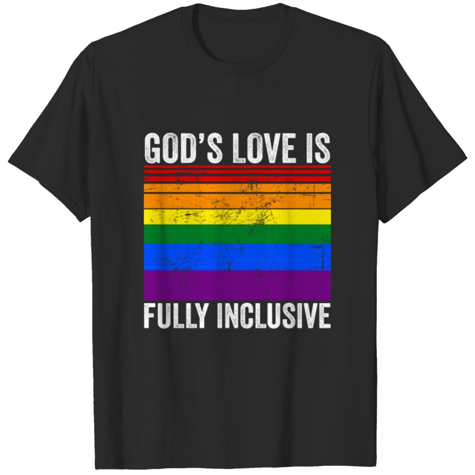 Lgbt Christian Shirt Jesus Gay Rainbow Flag Gifts T-Shirt
